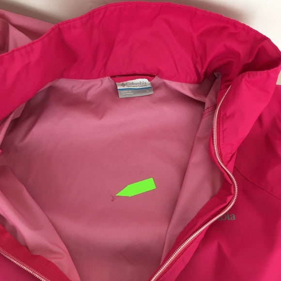 Columbia Women’s Lightweight Jacket Pink Windbreaker Hooded Packable Size L - Picture 5 of 12